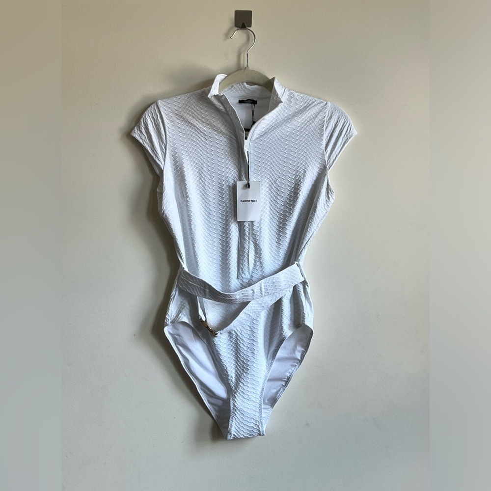 White Nikki One belted swimsuit by Noire